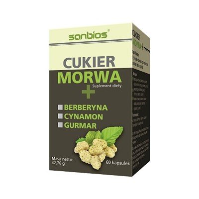 SANBIOS Cukier Morwa + Berberyna, Cynamon, Gurmar 60kaps.